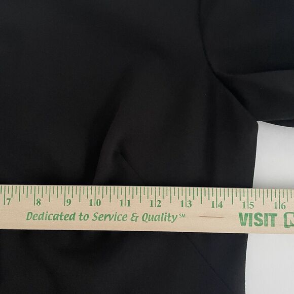 Lauren Ralph Lauren Black Dress Size 2 Bell Sleeves Crepe Dress Ruffled Hem - Picture 8 of 12